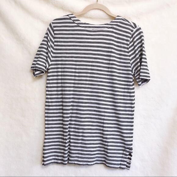 LOFT Black and White Front Tie Top - Picture 3 of 8